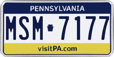 PA license plate MSM7177