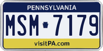 PA license plate MSM7179