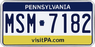 PA license plate MSM7182