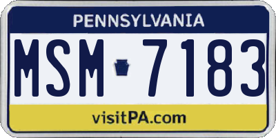 PA license plate MSM7183