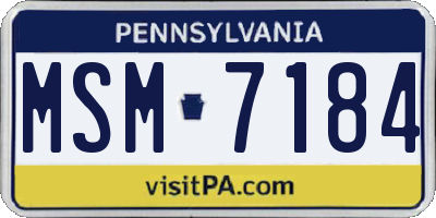 PA license plate MSM7184