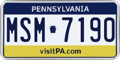 PA license plate MSM7190