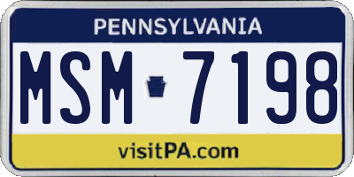 PA license plate MSM7198