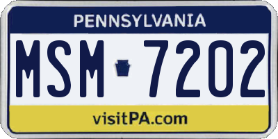 PA license plate MSM7202