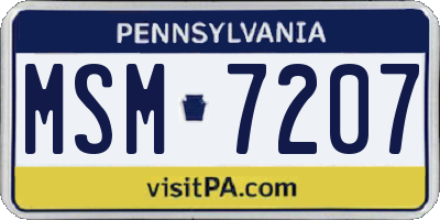 PA license plate MSM7207