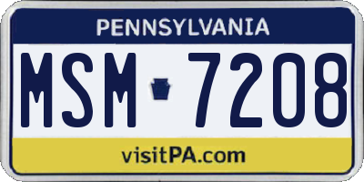 PA license plate MSM7208