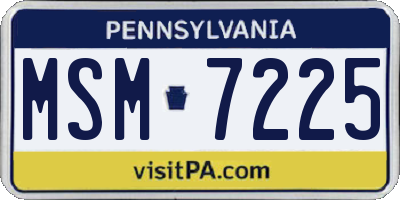 PA license plate MSM7225