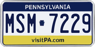PA license plate MSM7229