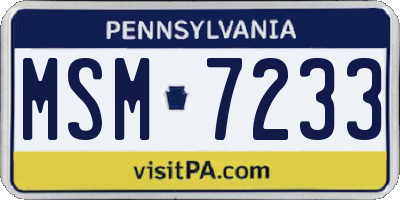 PA license plate MSM7233