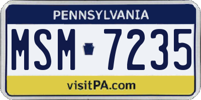 PA license plate MSM7235