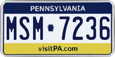 PA license plate MSM7236