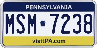 PA license plate MSM7238
