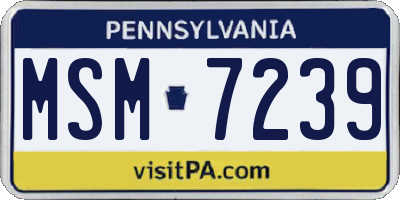 PA license plate MSM7239