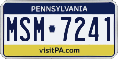 PA license plate MSM7241