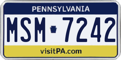PA license plate MSM7242