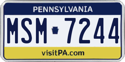 PA license plate MSM7244