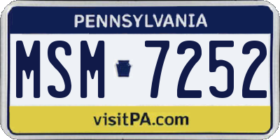 PA license plate MSM7252