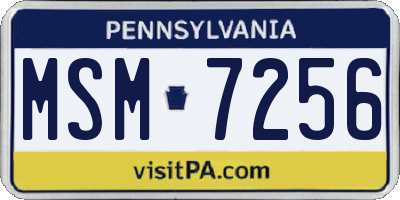 PA license plate MSM7256