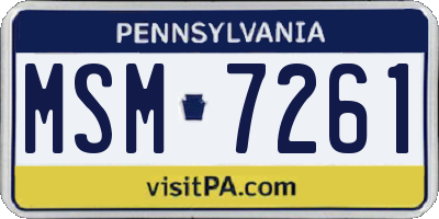PA license plate MSM7261