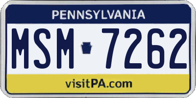 PA license plate MSM7262