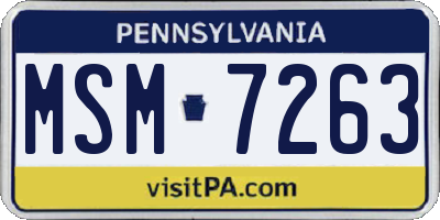 PA license plate MSM7263