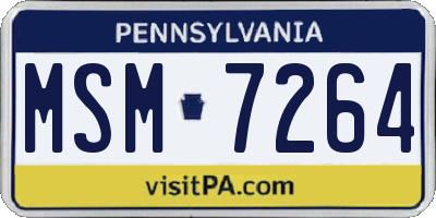 PA license plate MSM7264