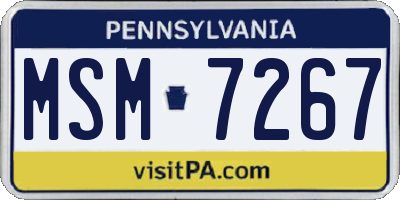 PA license plate MSM7267