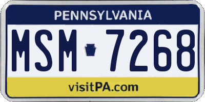 PA license plate MSM7268