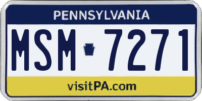 PA license plate MSM7271