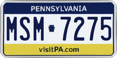 PA license plate MSM7275