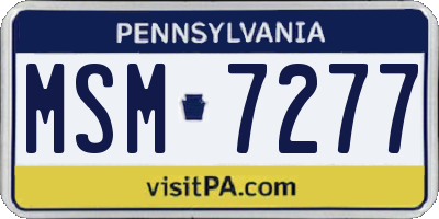 PA license plate MSM7277