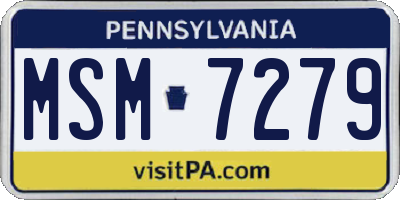 PA license plate MSM7279
