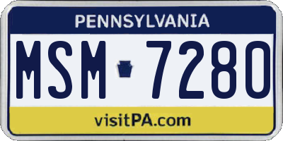 PA license plate MSM7280