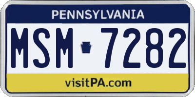 PA license plate MSM7282