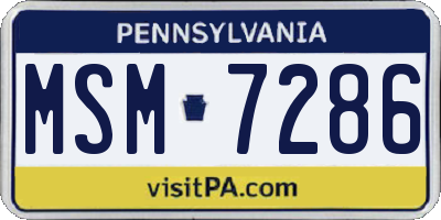 PA license plate MSM7286