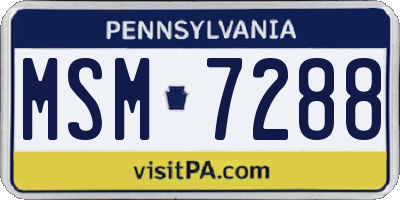 PA license plate MSM7288
