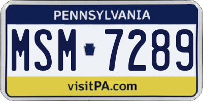 PA license plate MSM7289