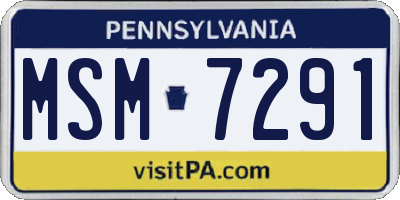 PA license plate MSM7291