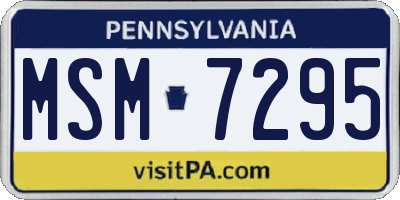 PA license plate MSM7295