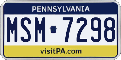 PA license plate MSM7298