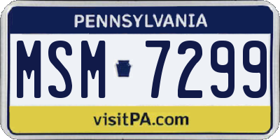 PA license plate MSM7299