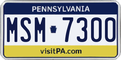 PA license plate MSM7300