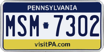 PA license plate MSM7302