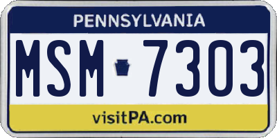PA license plate MSM7303