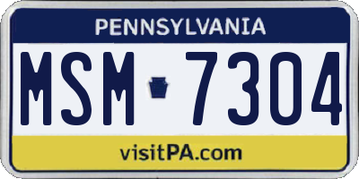 PA license plate MSM7304