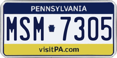 PA license plate MSM7305
