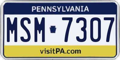 PA license plate MSM7307