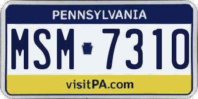 PA license plate MSM7310