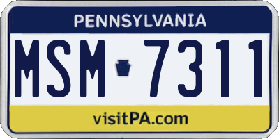 PA license plate MSM7311