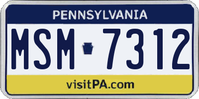 PA license plate MSM7312